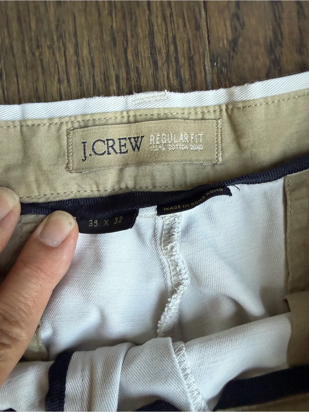 Men's Lt. khaki JCrew Classic Cotton Pants